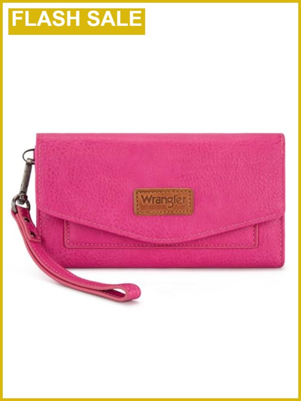 Vegan Leather RFID Tri-Fold Wallet with Wrist Strap, Large Capacity